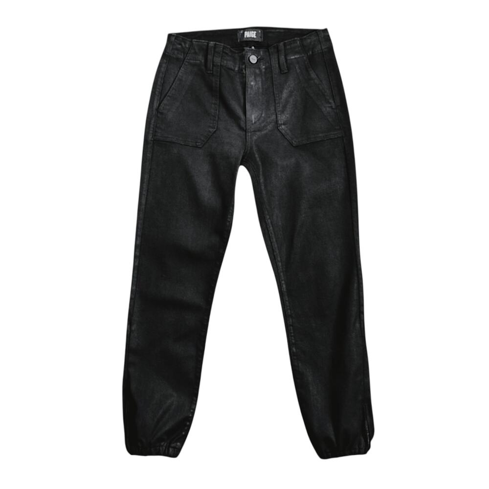 Paige Black Waxed Pants | Size 27
